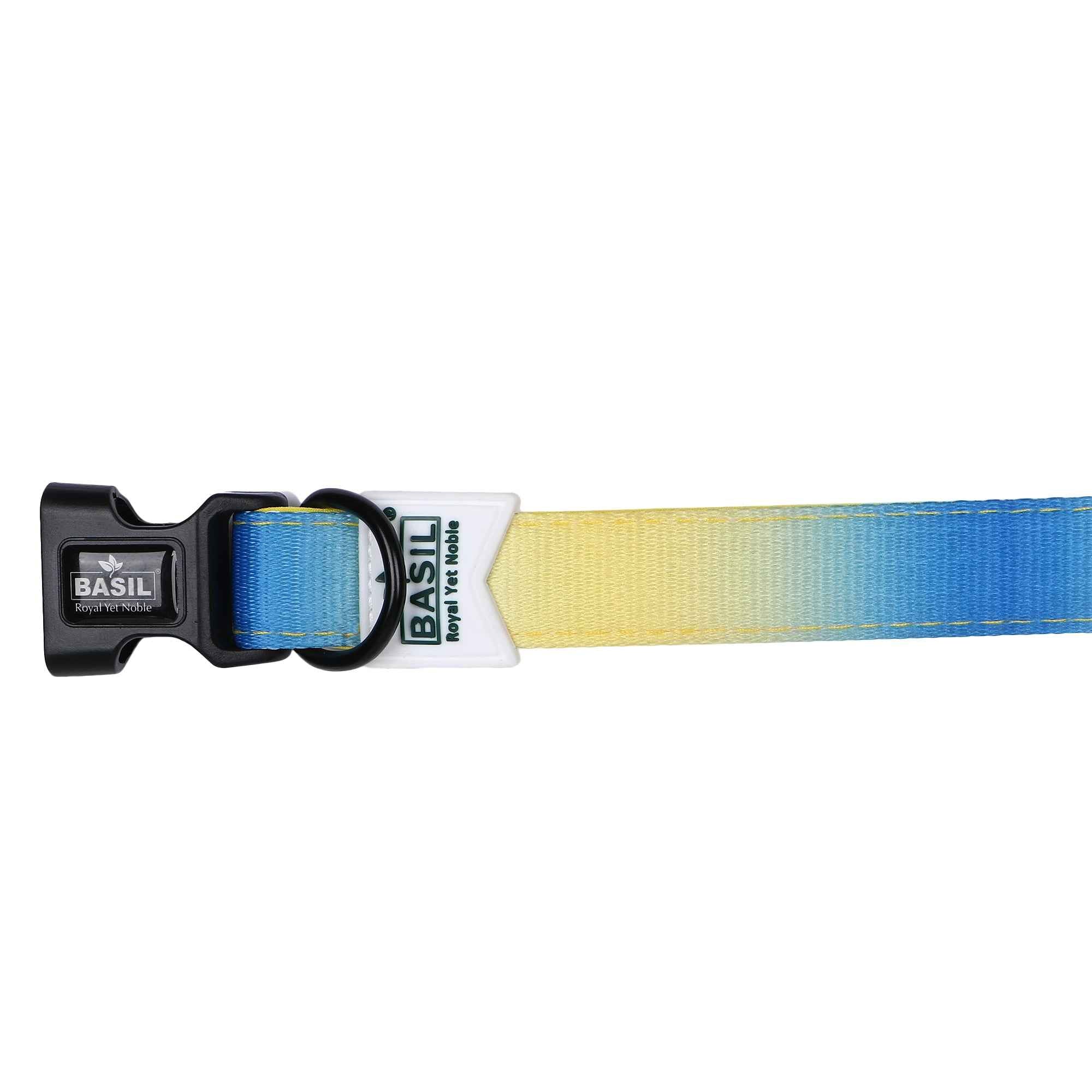 Padded Adjustable Collar for Dogs, Cats & Puppies (Blue & Yellow)