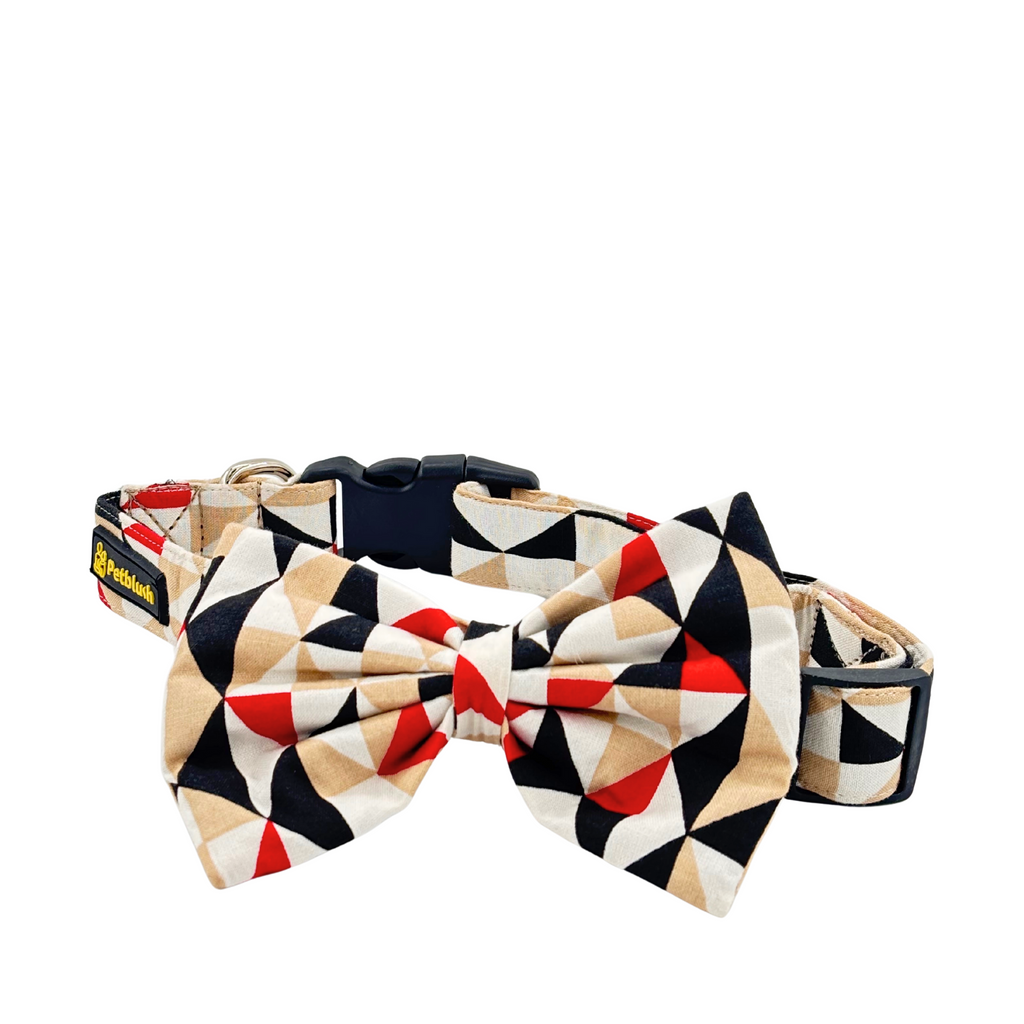 Petblush Geometrical Abstract Bow Collars For Dogs