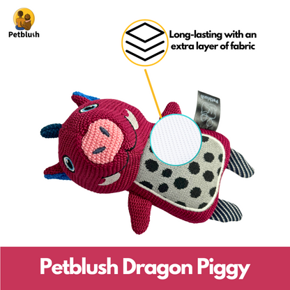 Petblush Dragon Piggy Plush Toy for Dogs & Cats