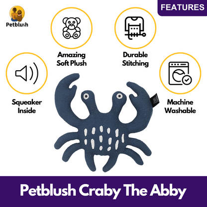 Petblush Crabby Abby Plush Toy for Dogs & Cats