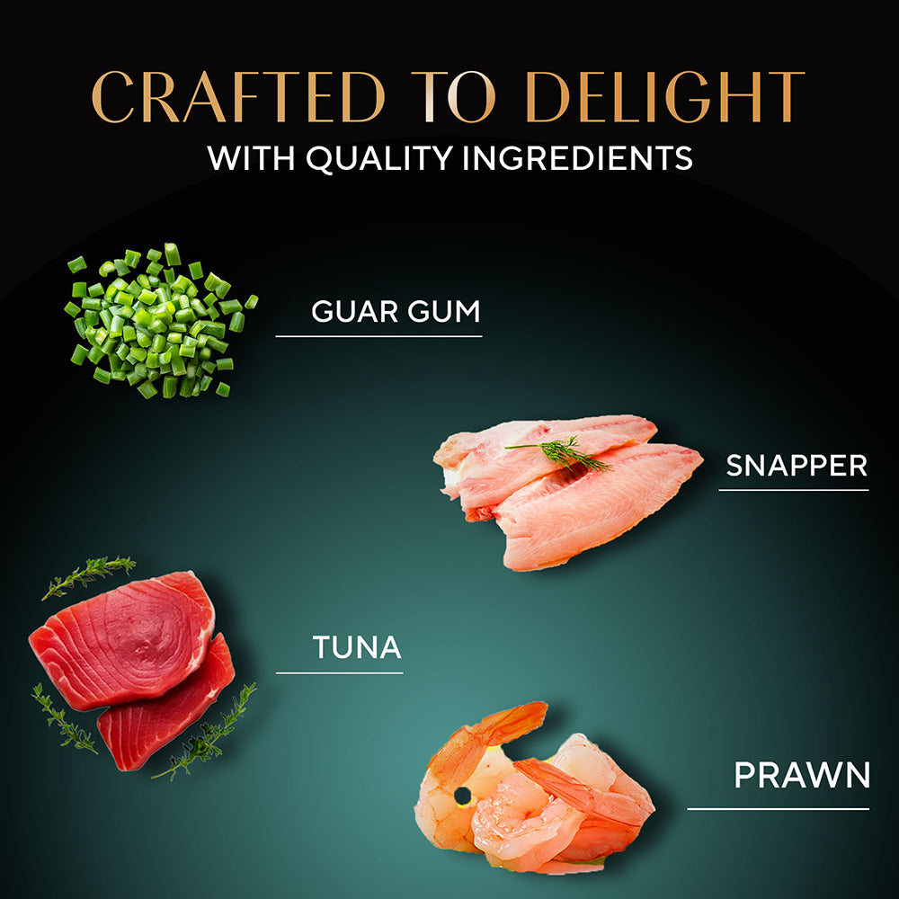 Sheba Tuna Fillet & Whole Prawns in Gravy Premium Cat Wet Food