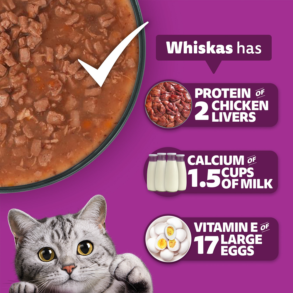 Whiskas Salmon in Gravy Meal Adult Cat Wet Food