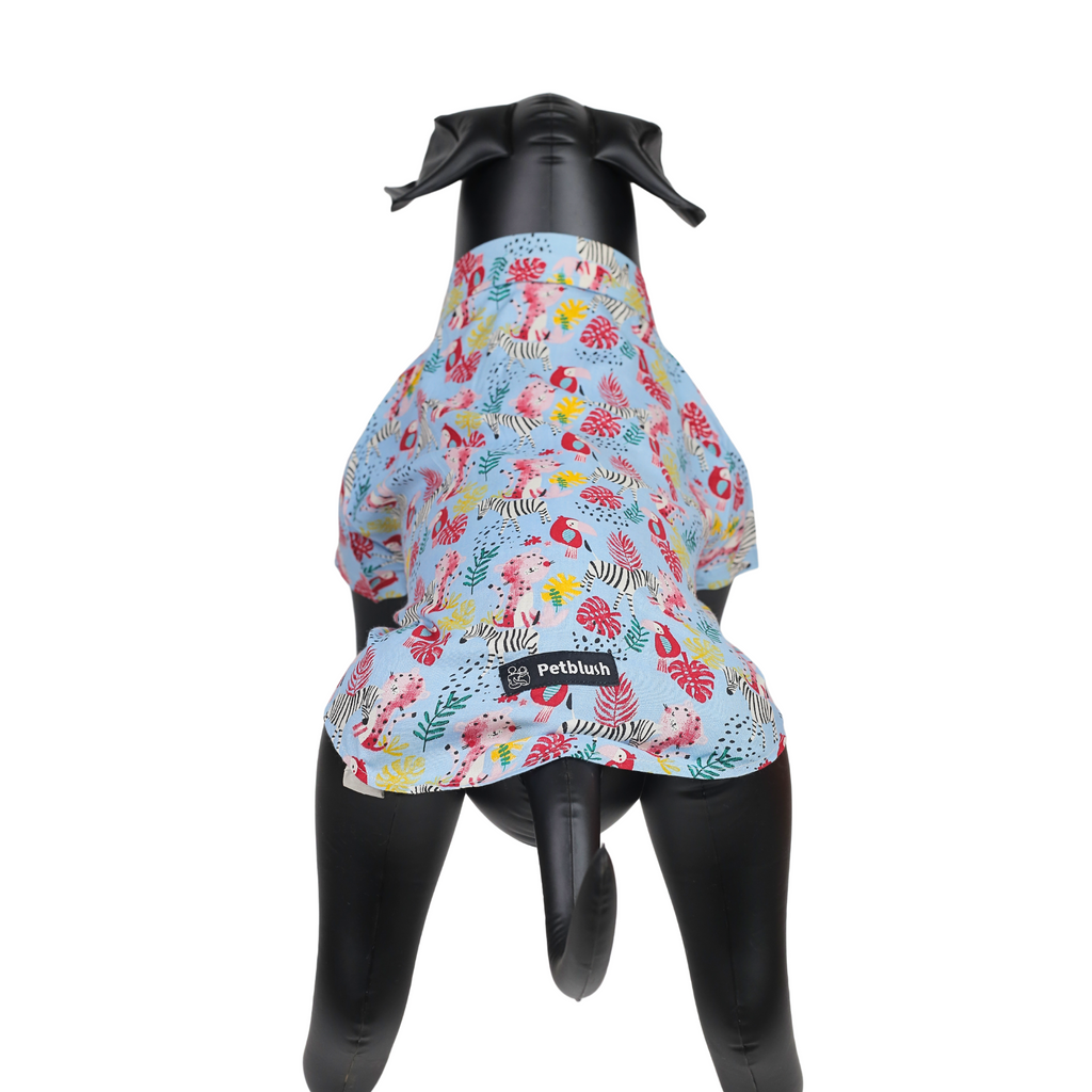 Petblush Blue Zoo Print Shirt
