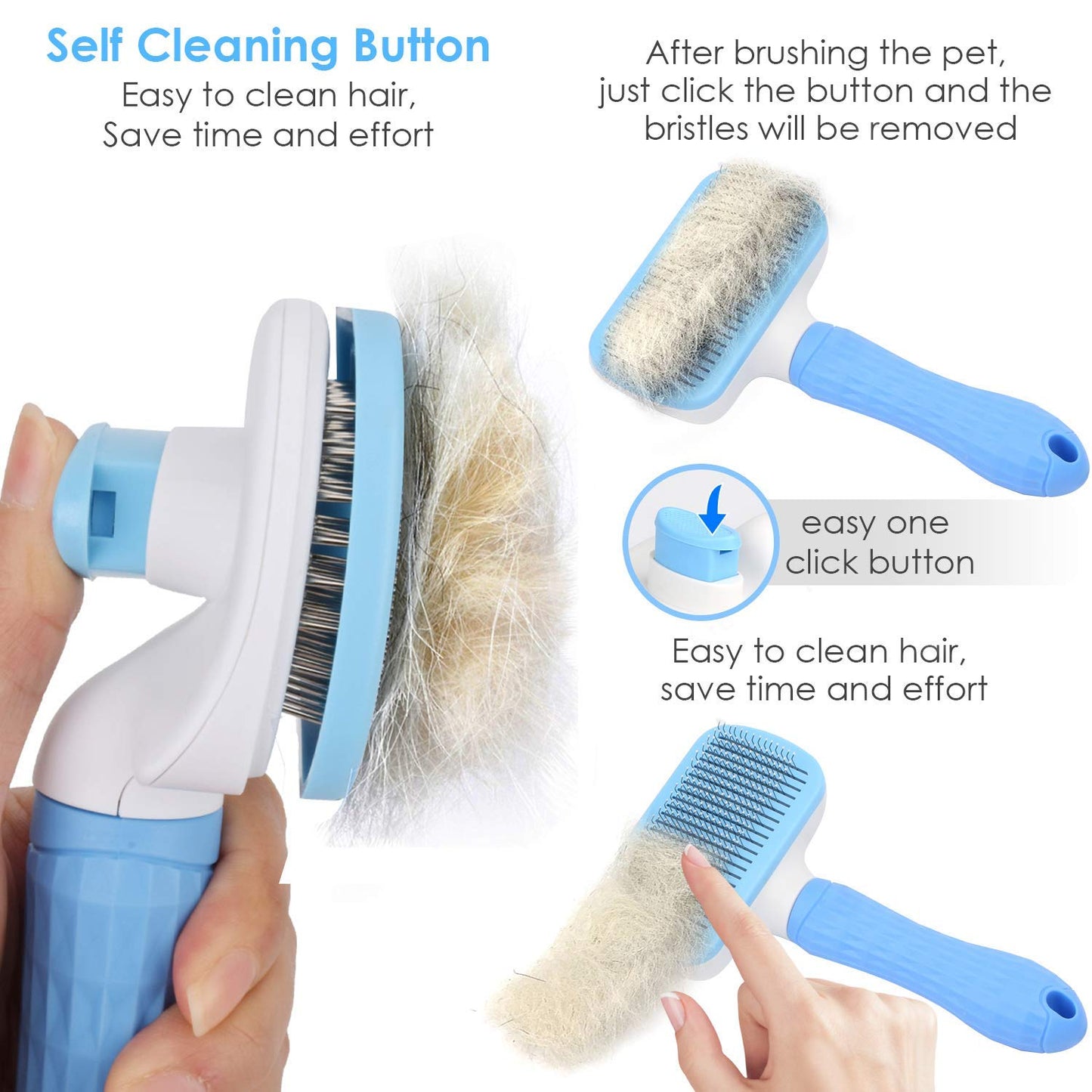 Petblush Pink Slicker Comb Brush Pet Grooming Dog Brush Daily Use to Clean Loose Fur & Dirt Great for Dogs and Cats with Medium Long Hair Deshedding Brush Dog Hair