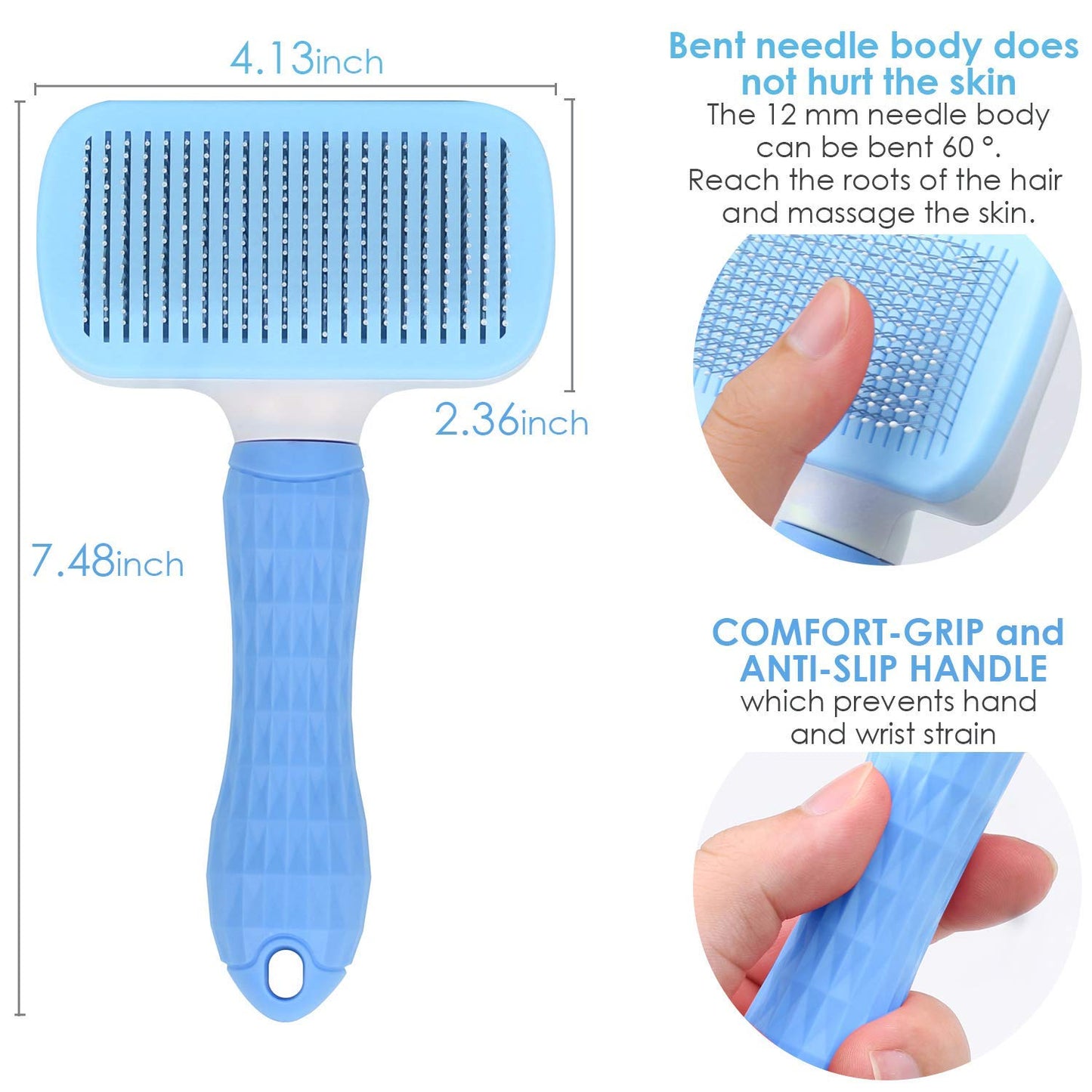 Petblush Pink Slicker Comb Brush Pet Grooming Dog Brush Daily Use to Clean Loose Fur & Dirt Great for Dogs and Cats with Medium Long Hair Deshedding Brush Dog Hair