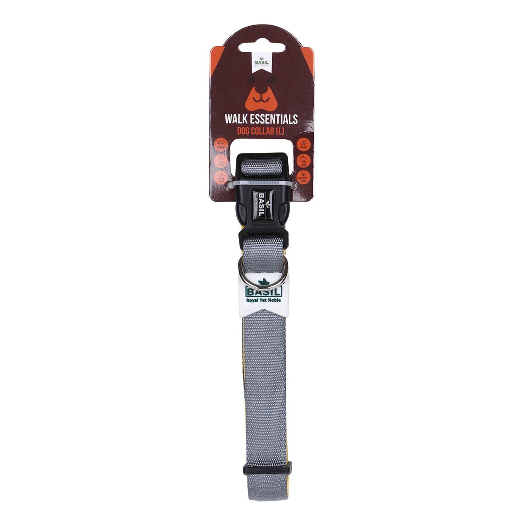Padded Adjustable Collar for Dogs, Puppies & Cats (Gray)