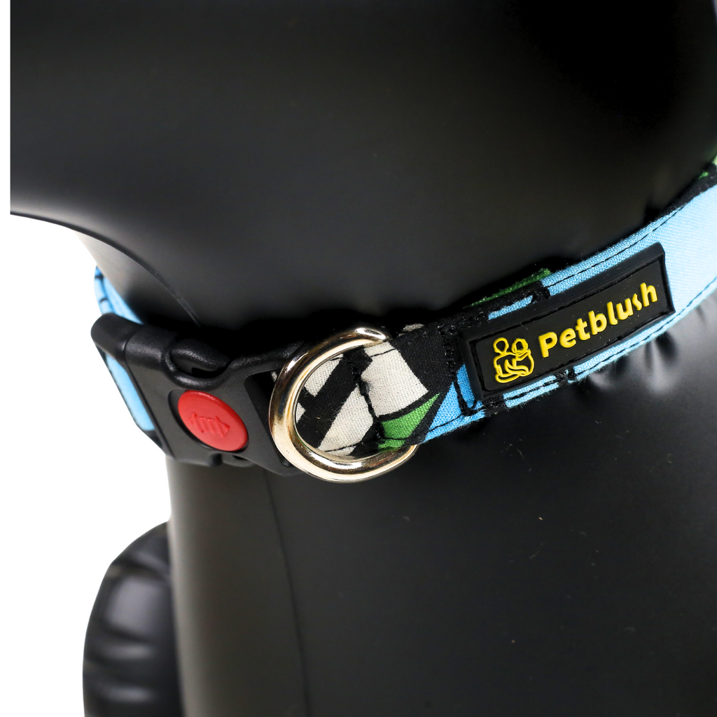 Petblush Funky Abstract Blue Bow Collars for Dogs