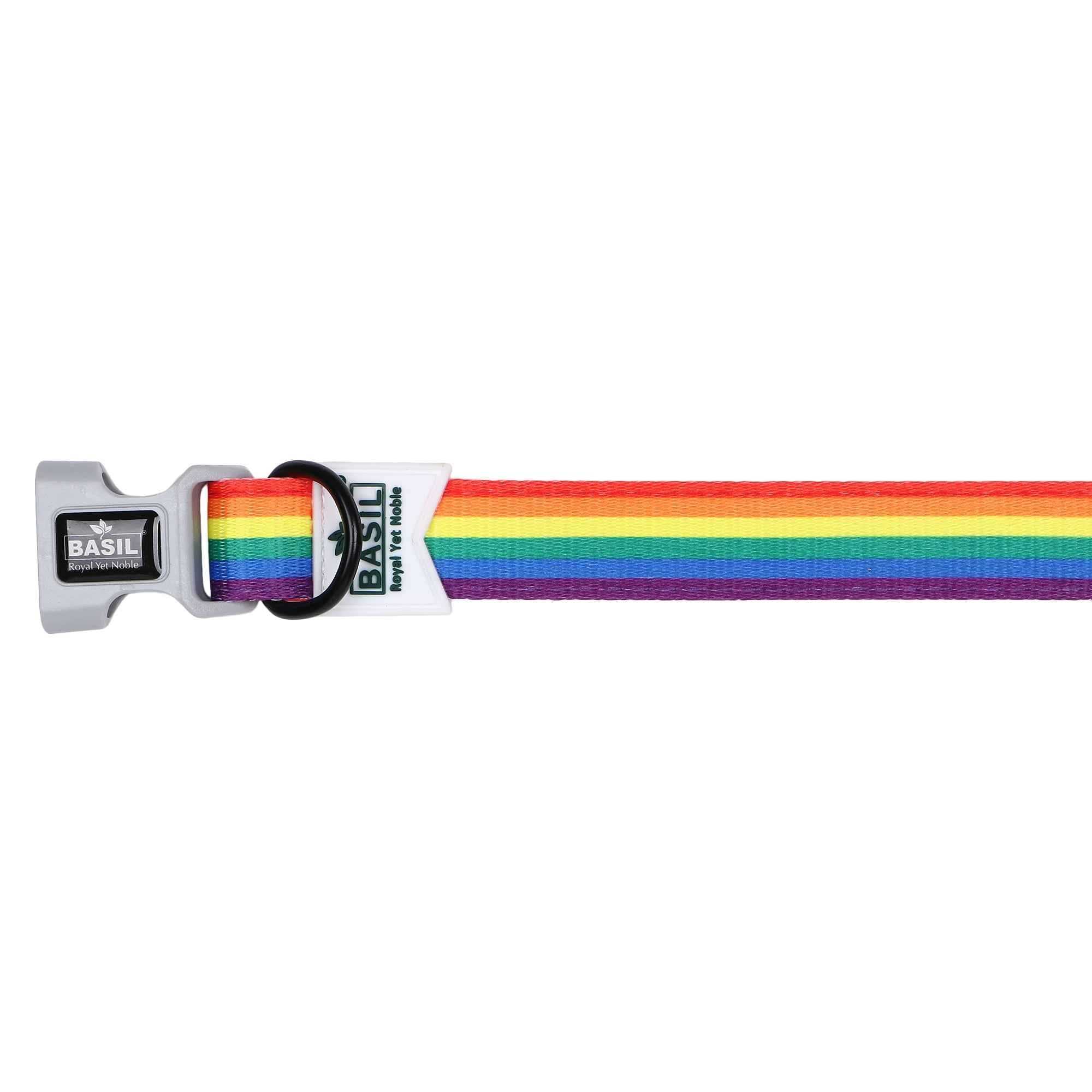 Padded Adjustable Collar for Dogs, Cats & Puppies (Rainbow)