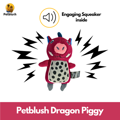 Petblush Dragon Piggy Plush Toy for Dogs & Cats