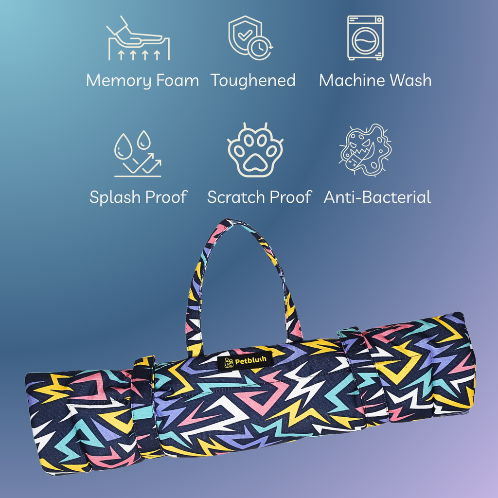 Petblush Abstract Foldable Travel Mat For Dogs and Cats