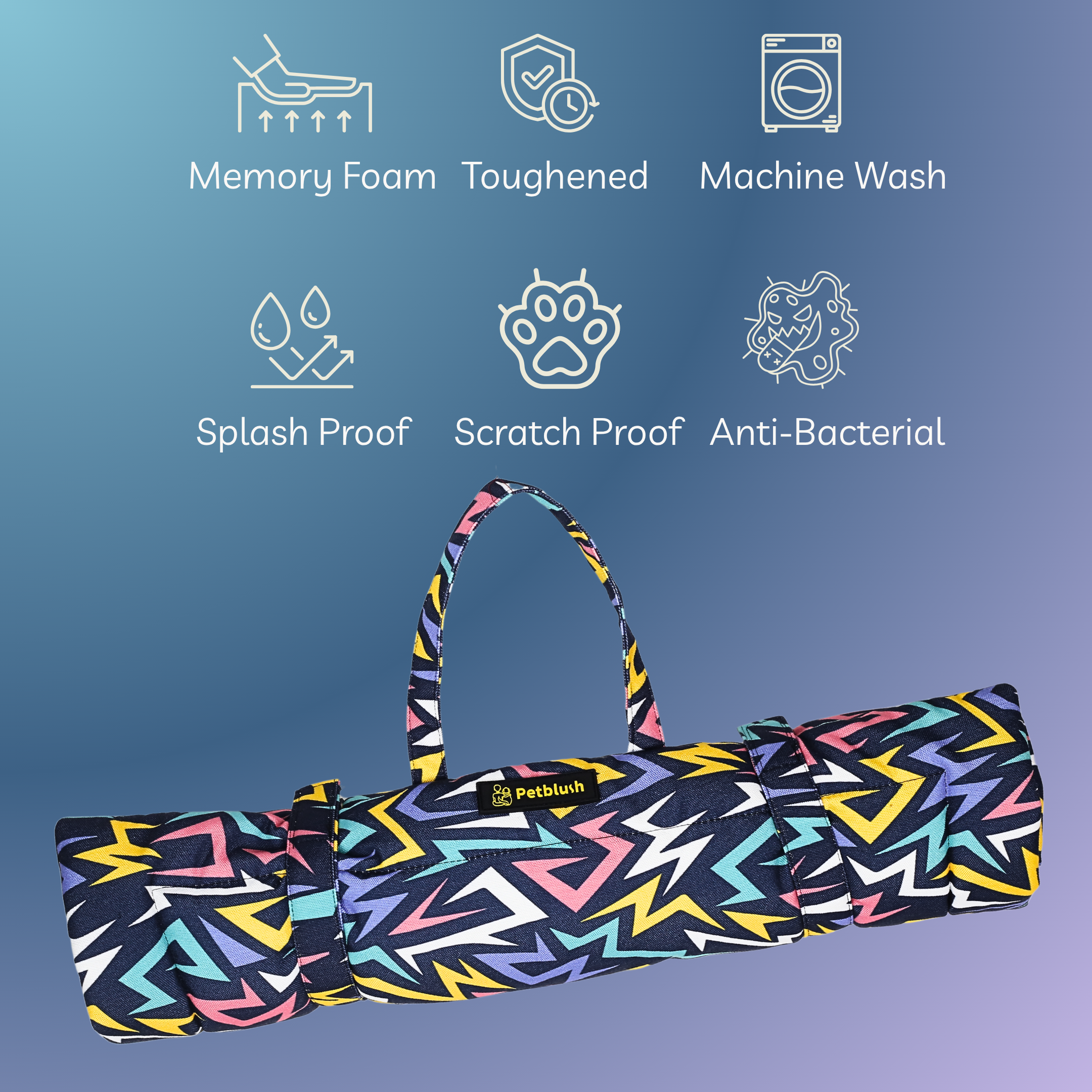Petblush Abstract Foldable Travel Mat For Dogs and Cats