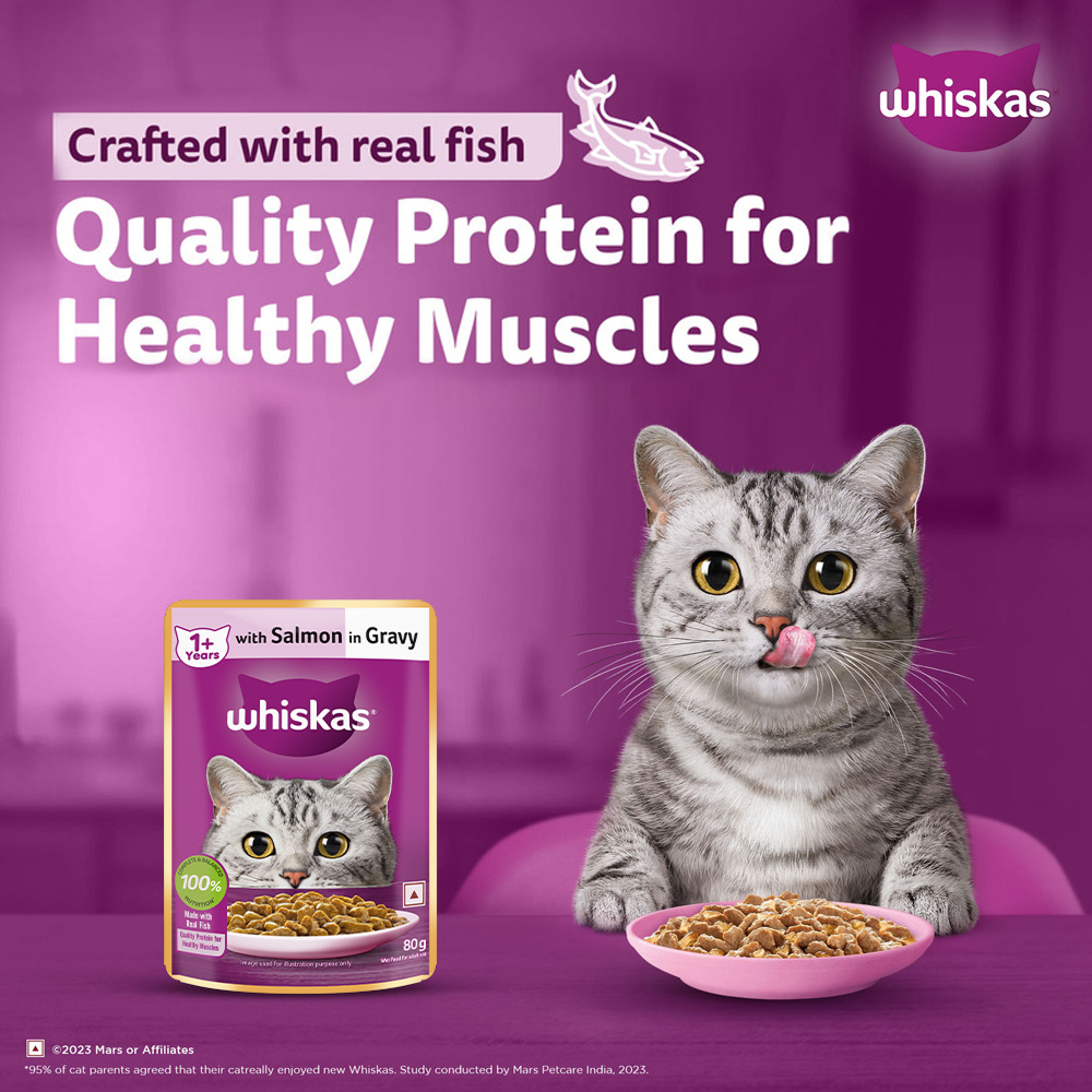 Whiskas Salmon in Gravy Meal Adult Cat Wet Food