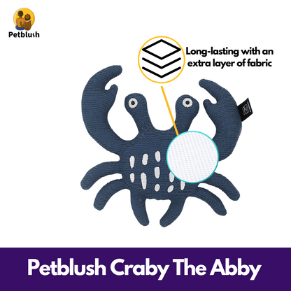 Petblush Crabby Abby Plush Toy for Dogs & Cats