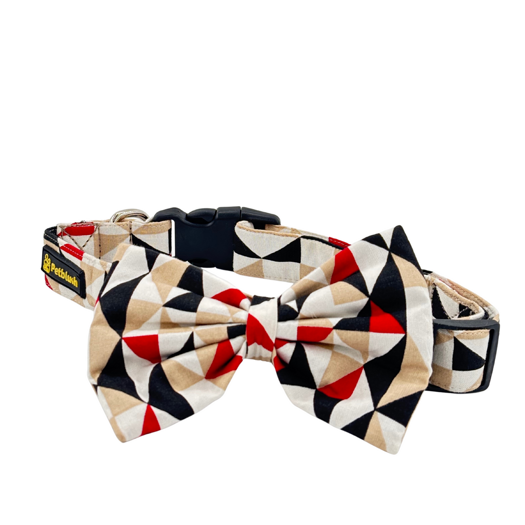 Petblush Geometrical Abstract Bow Collars For Dogs