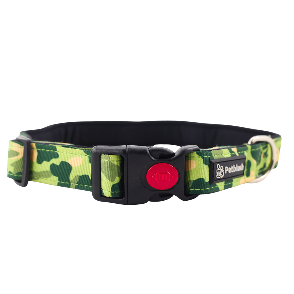 Petblush Military Print Padded Dog Collar