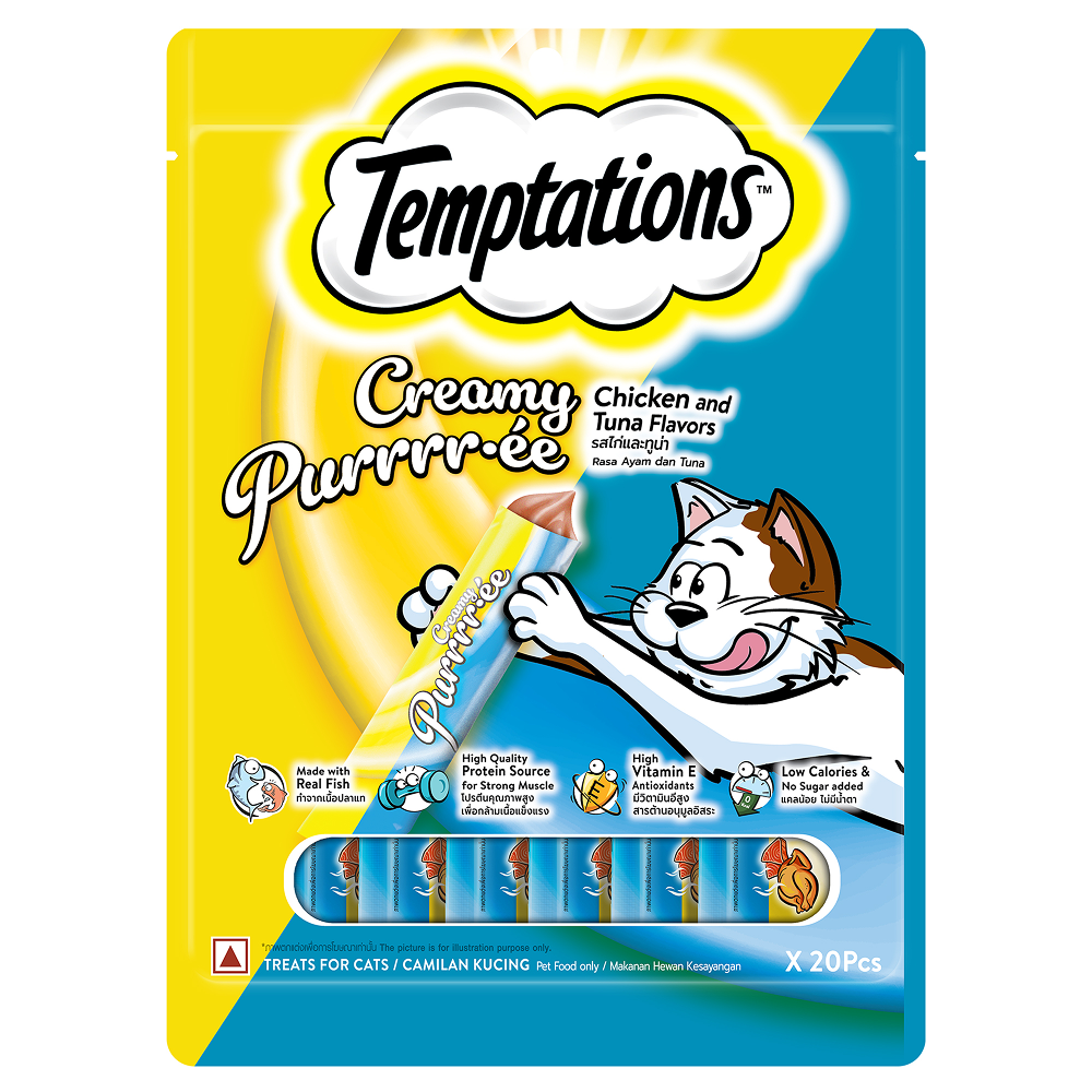 Temptations Creamy Purrrr ee Chicken & Tuna Cat Treats