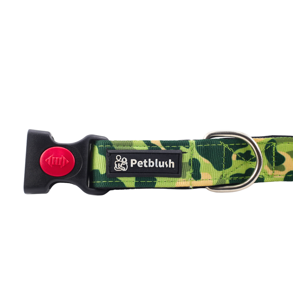 Petblush Military Print Padded Dog Collar
