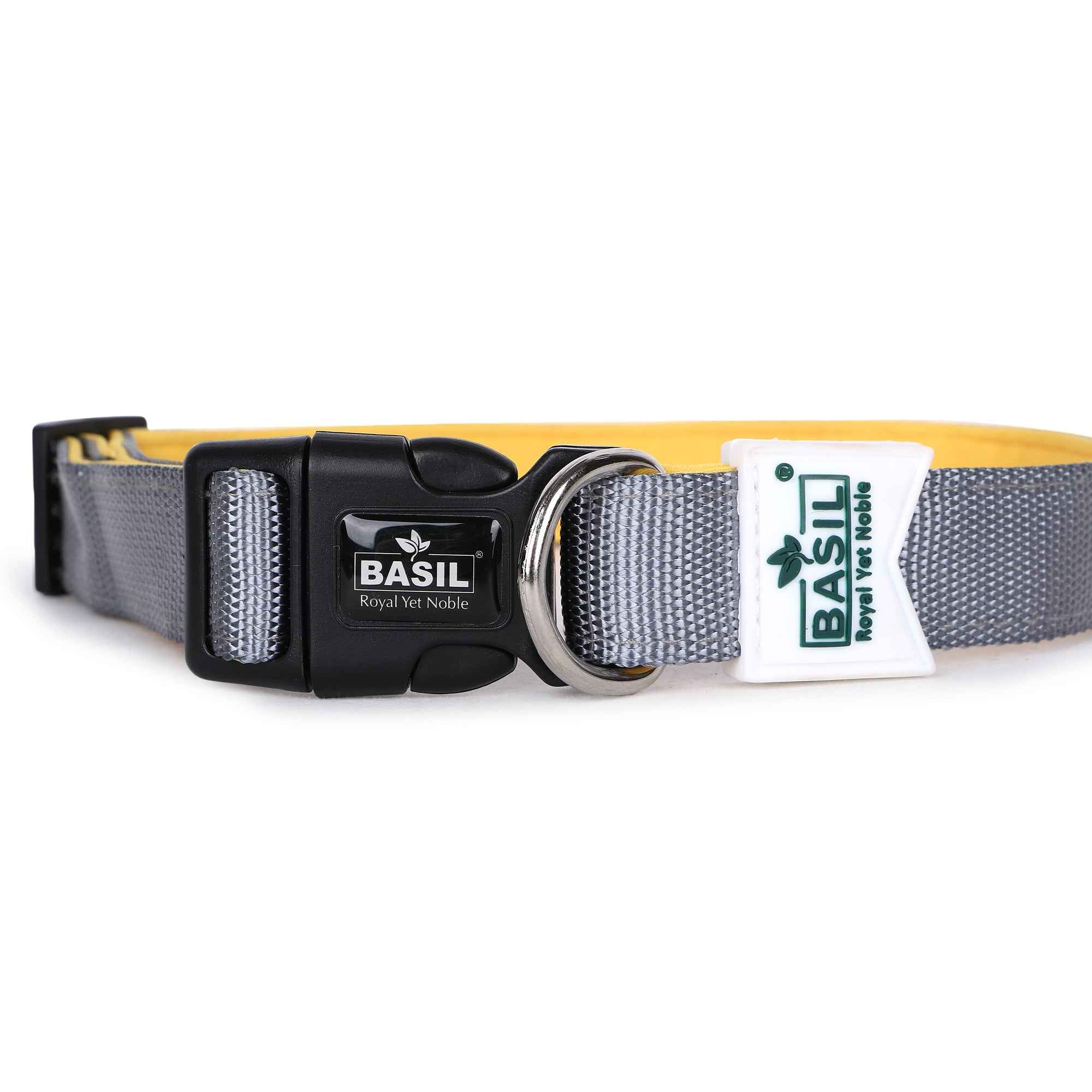 Padded Adjustable Collar for Dogs, Puppies & Cats (Gray)
