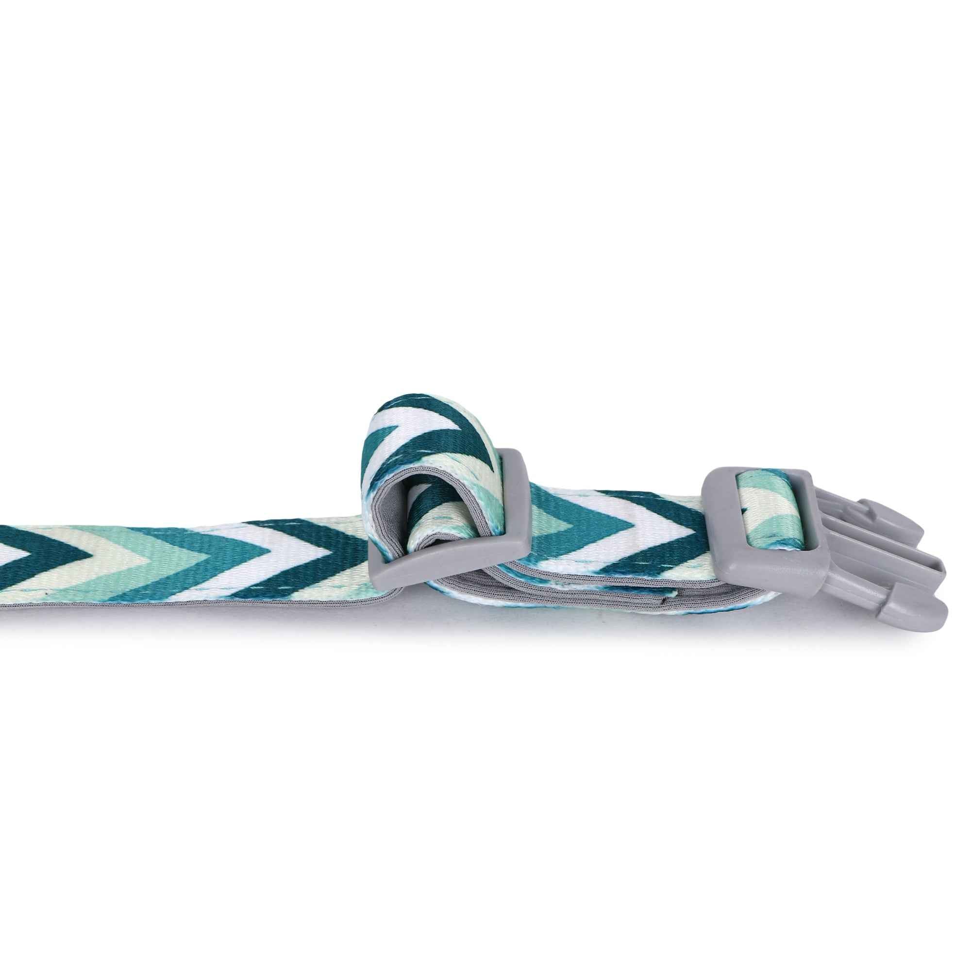 Padded Adjustable Collar for Dogs, Cats & Puppies (Zig-Zag Green)