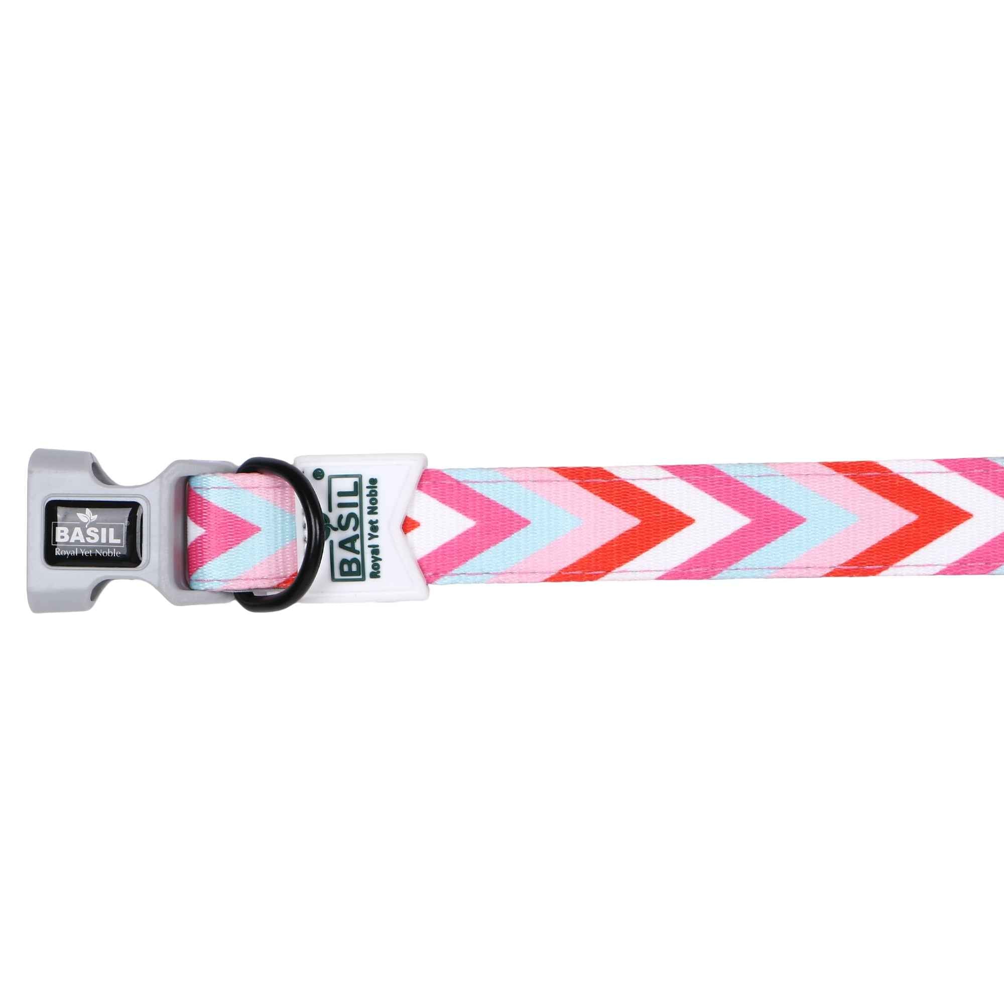 Padded Adjustable Collar for Dogs, Cats & Puppies (Zig-Zag Red)