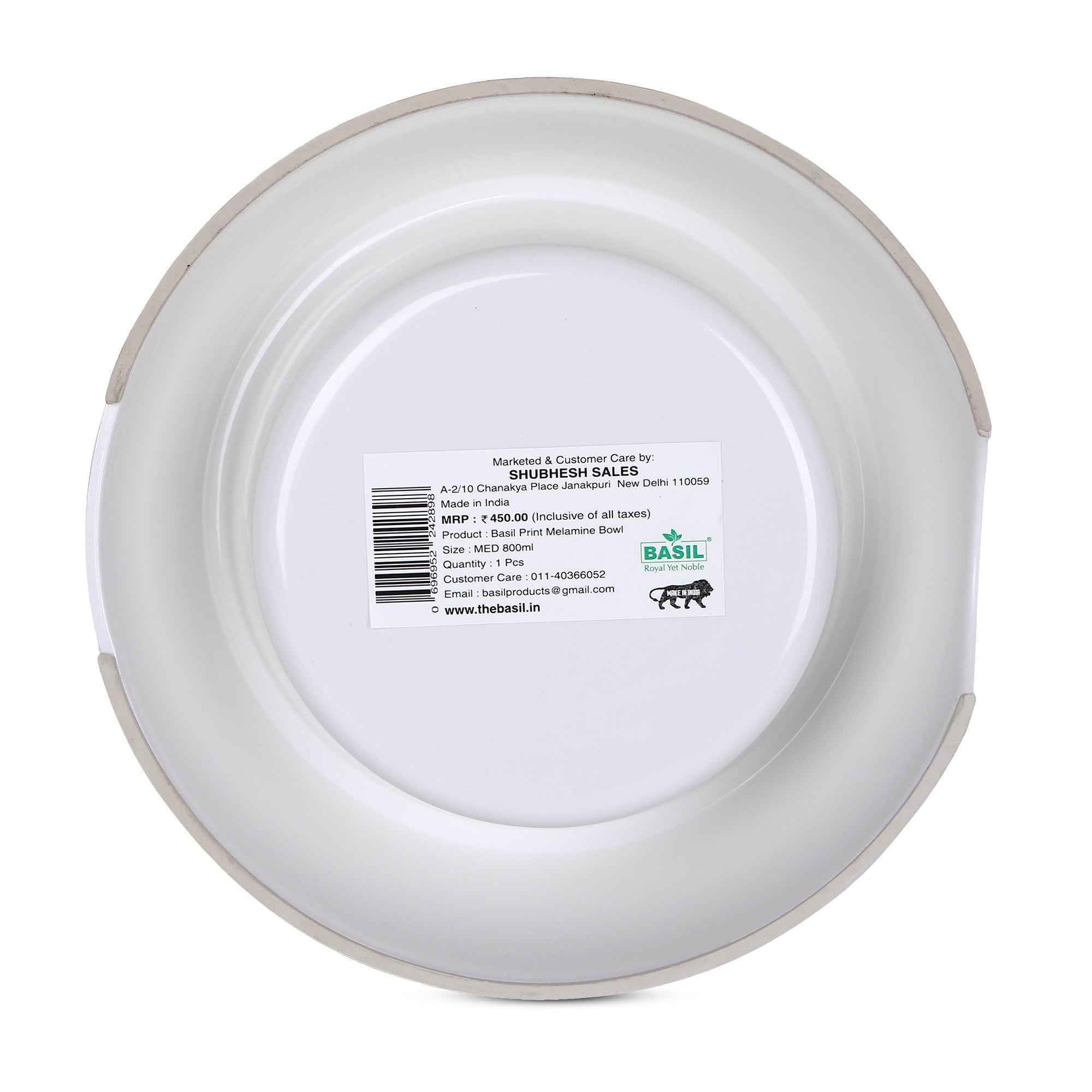 BASIL Stainless Steel & Melamine Print Bowl – Durable Feeding Bowl for Dogs & Cats | Pet Life Indoor Exclusive
