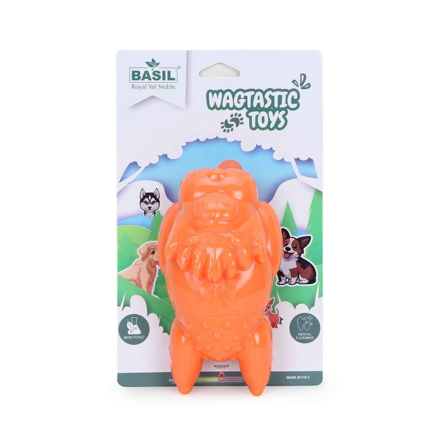 BASIL Squeaky Lion TPR Chew Toy for Dogs and Puppies