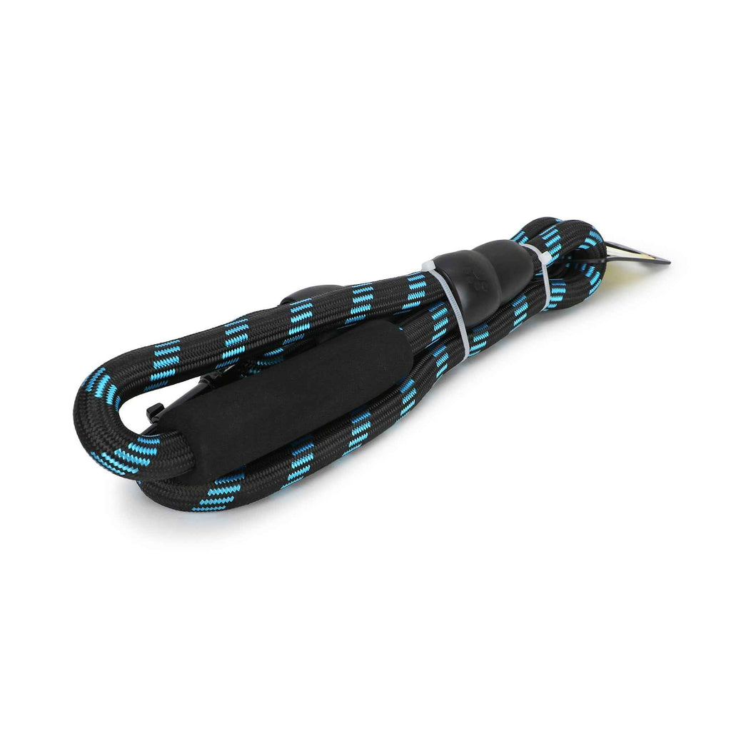 BASIL Rope Leash for Dogs & Puppies, 4 Feet (Black & Blue)
