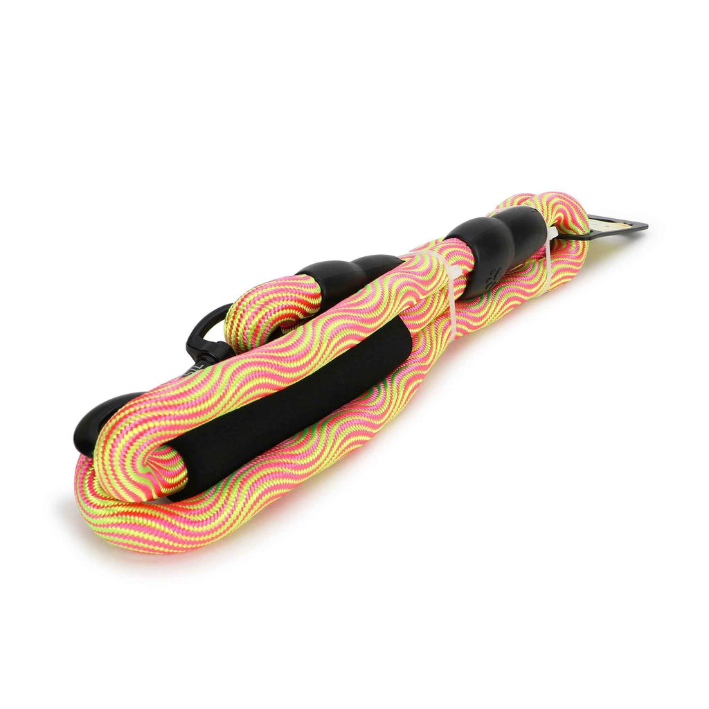 BASIL Rope Leash for Dogs & Puppies, 4 Feet (Yellow & Pink)