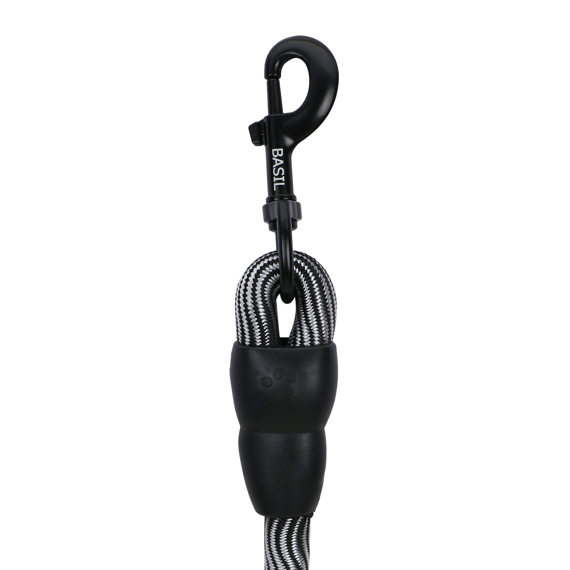 BASIL Rope Leash for Dogs, 4 Feet (Black & Gray)