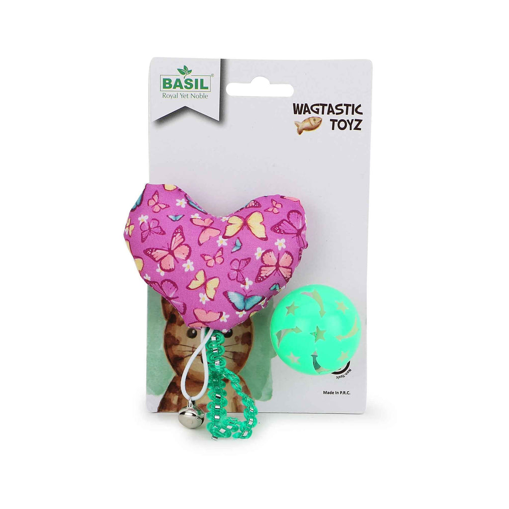 BASIL Stuffed Cat Nip Chew with Rattle Ball