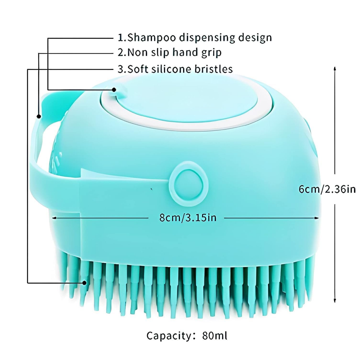 Petblush Pet Bath Brush Perfect For Cat & Dog