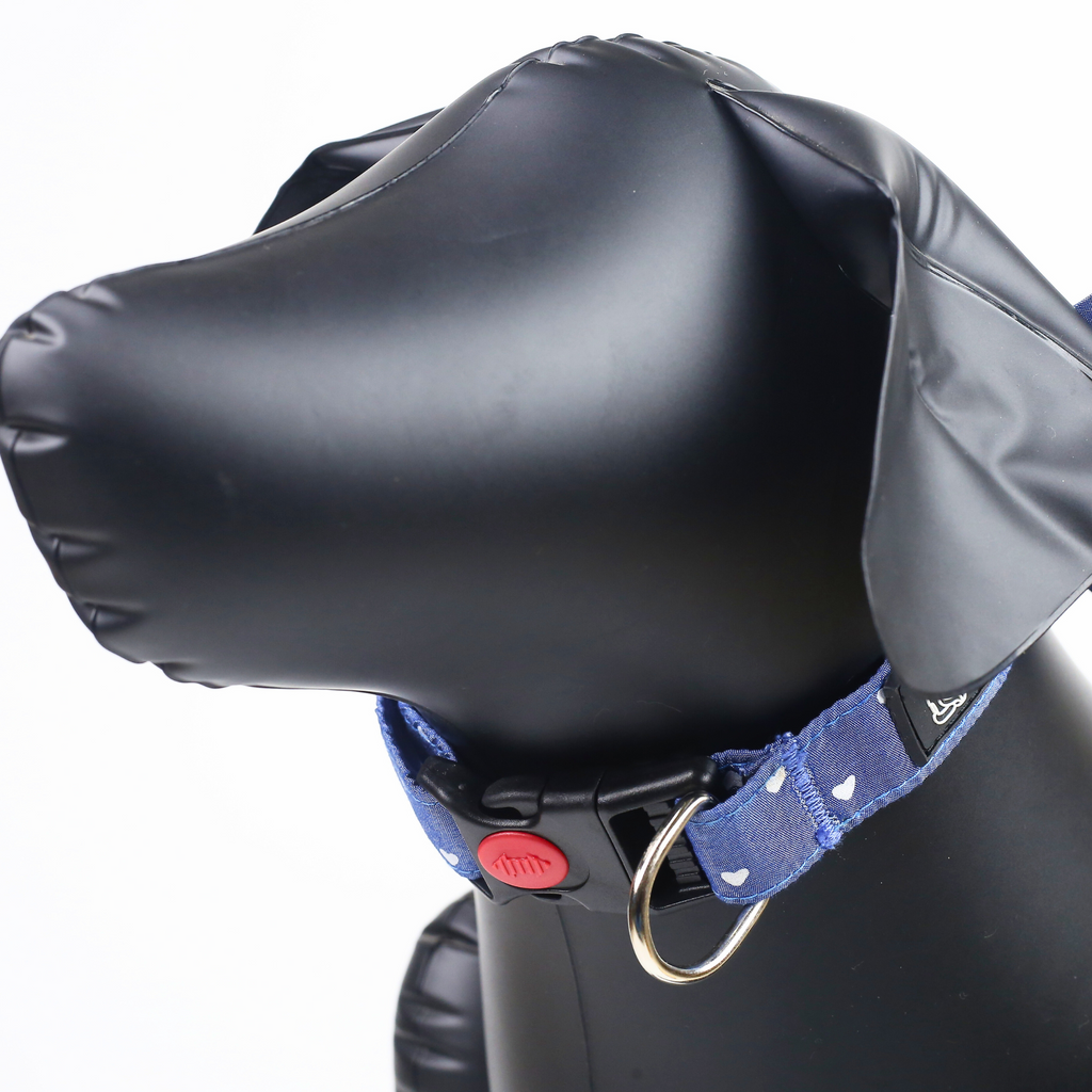 Petblush Heart Print Bow Collar For Puppies