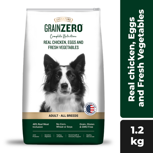 Signature Grain Zero Real Chicken, Egg and Vegetables Adult Dog Dry Food