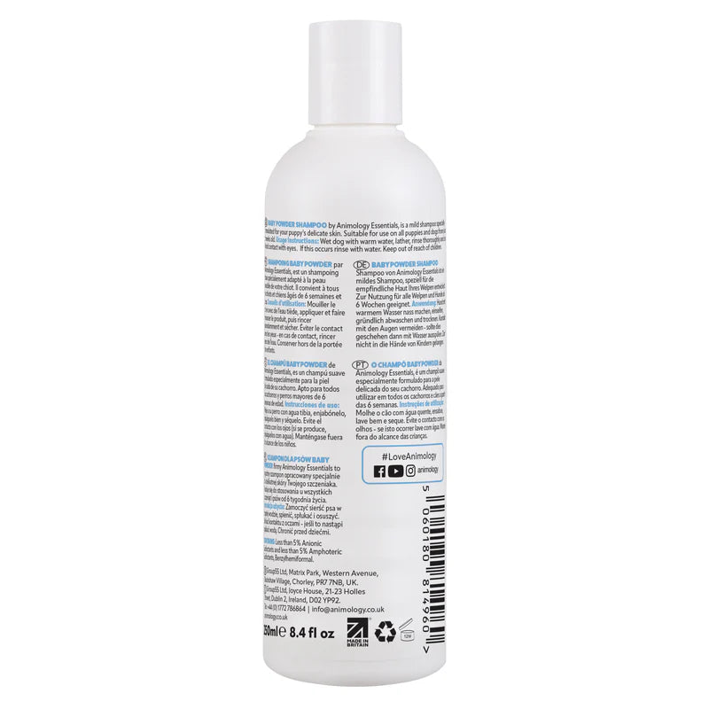 Animology Essentials Baby Powder Shampoo 250ml