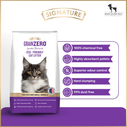 Signature Grain Zero Cat Litter - For All Cats And Small Animals - 8 kg