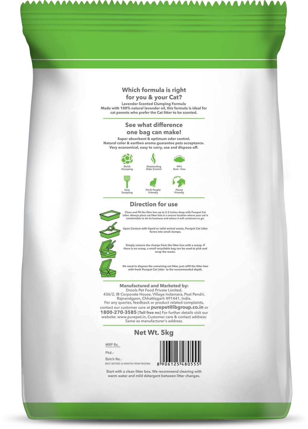 Purepet Lavender Scented Clumping Cat Litter
