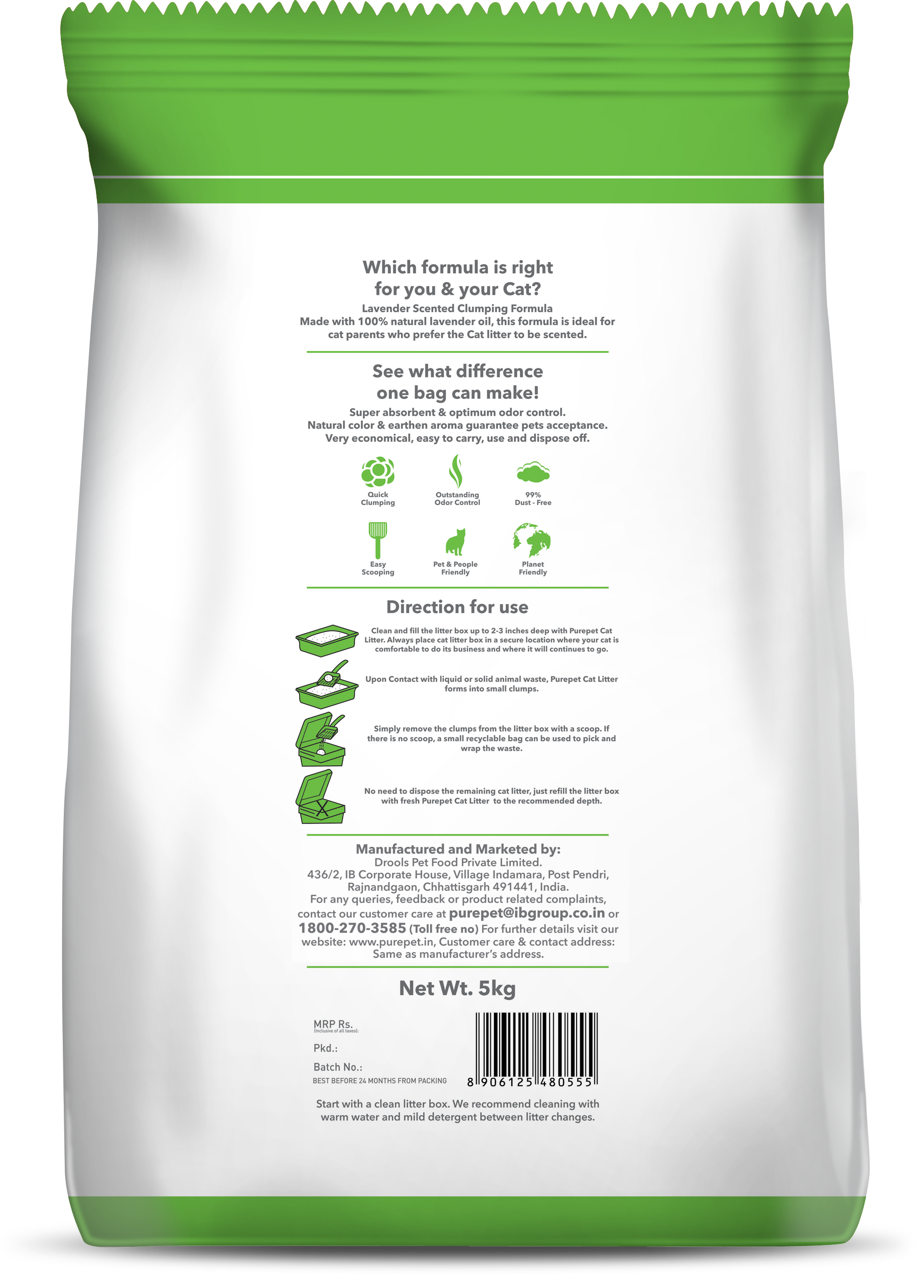 Purepet Lavender Scented Clumping Cat Litter