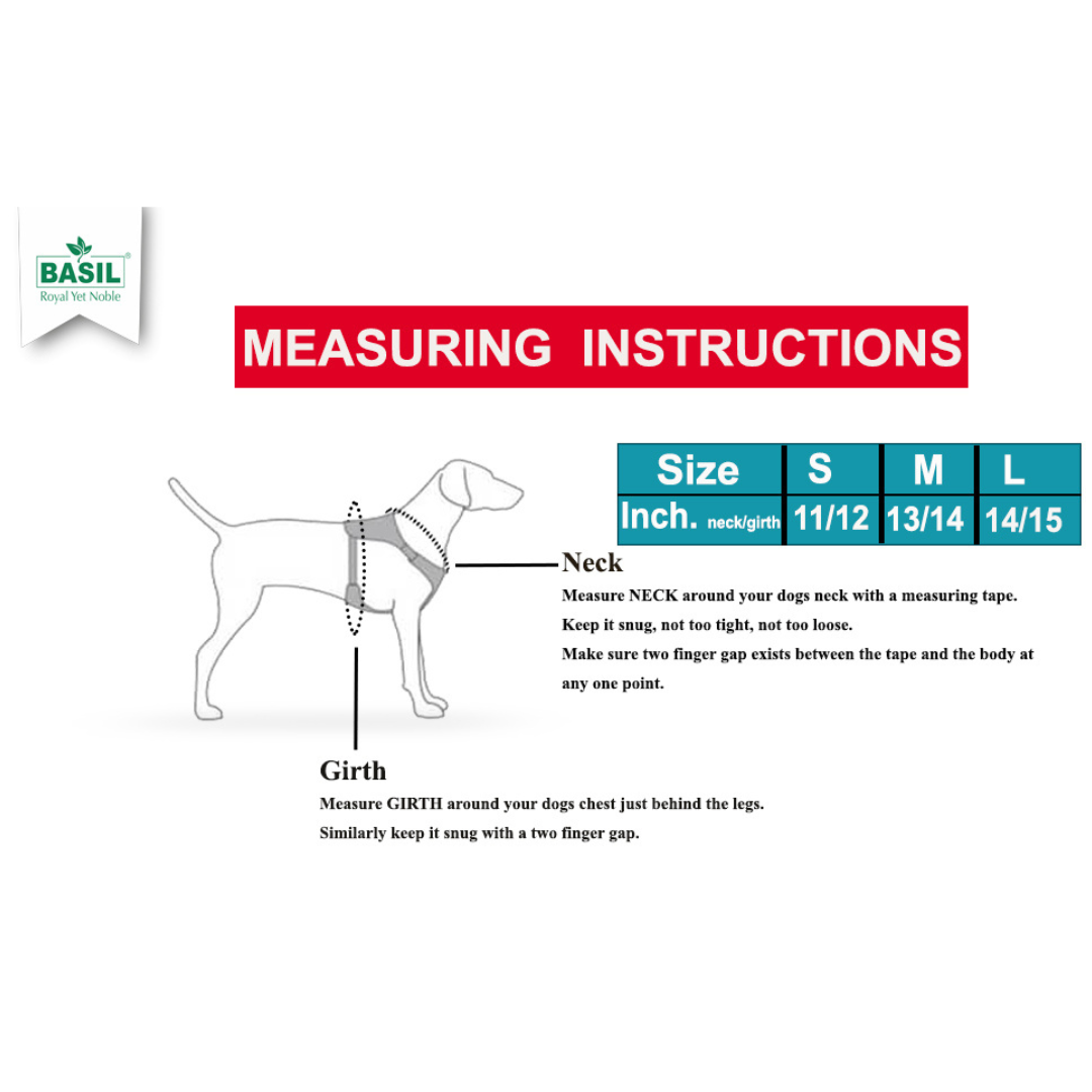 Basil Padded Leash, Collar, and Harness Set for Dogs – Comfortable & Durable Walk Essential, Solid Red