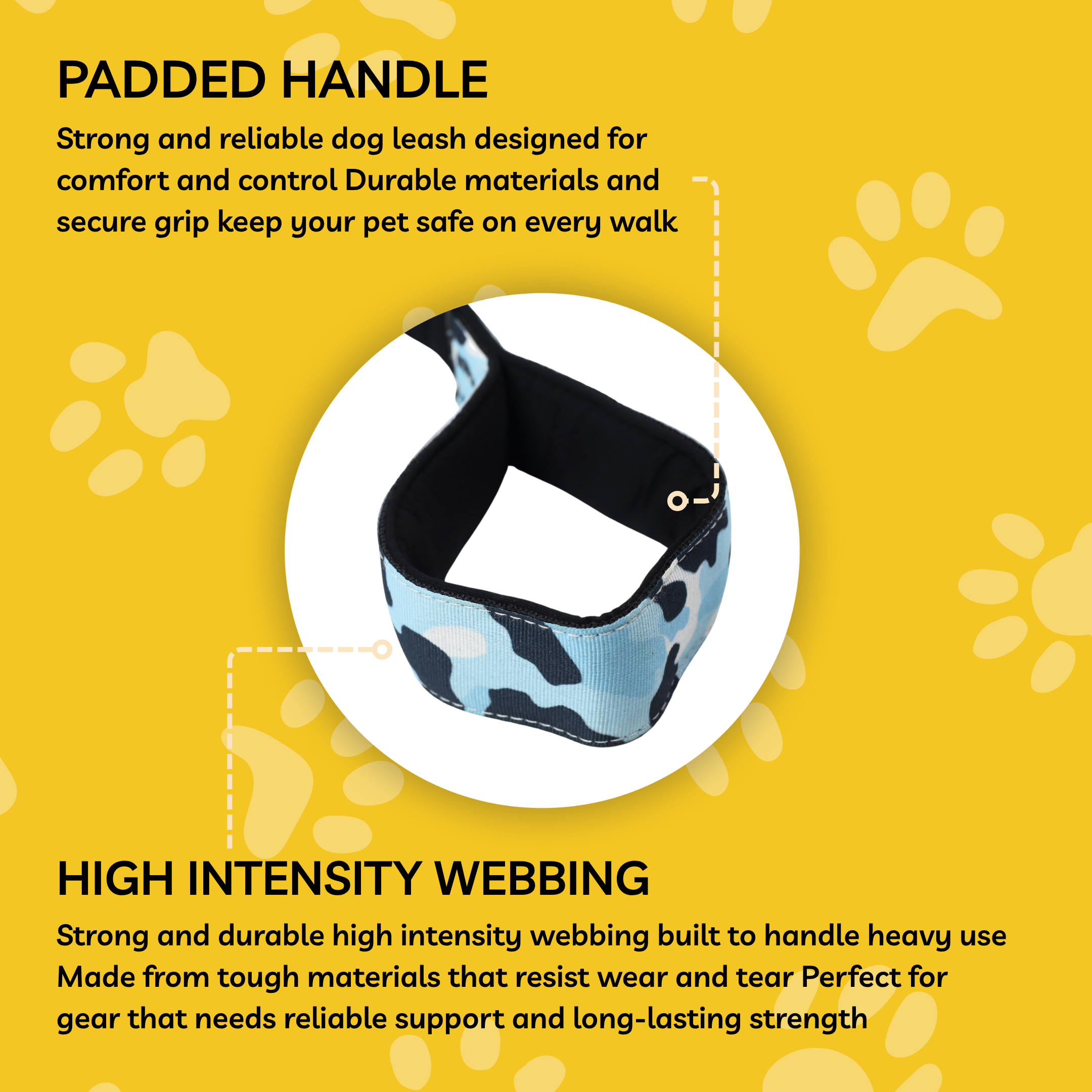 Petblush Military Print Padded Leash For Dogs