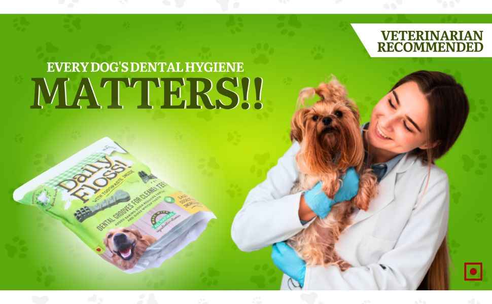 BASIL Daily Floss Toothpaste Filled Chew Treat for Dogs & Puppies | 150 Grams