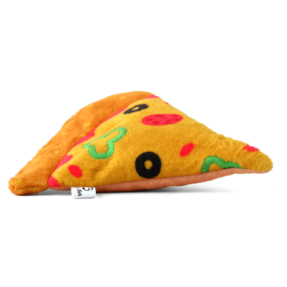 Goofy Tails Food Buddies Pizza Slice Plush Toy for Dogs | For Soft Chewers