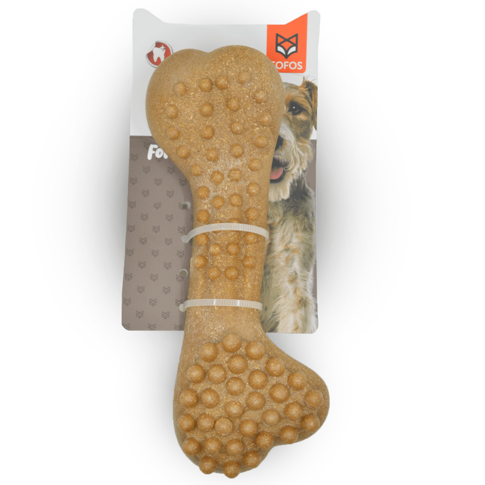 Fofos Woodplay Brush Bone Toy for Dogs | For Aggressive Chewers