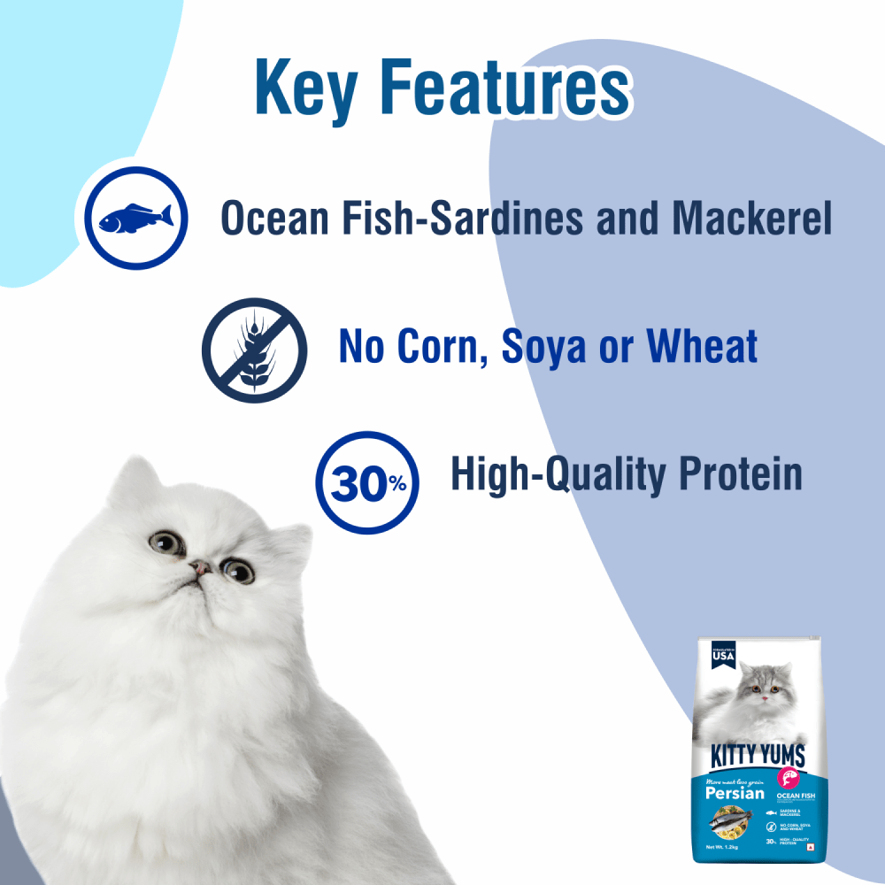 Kitty Yums Ocean Fish Persian Cat Dry Food