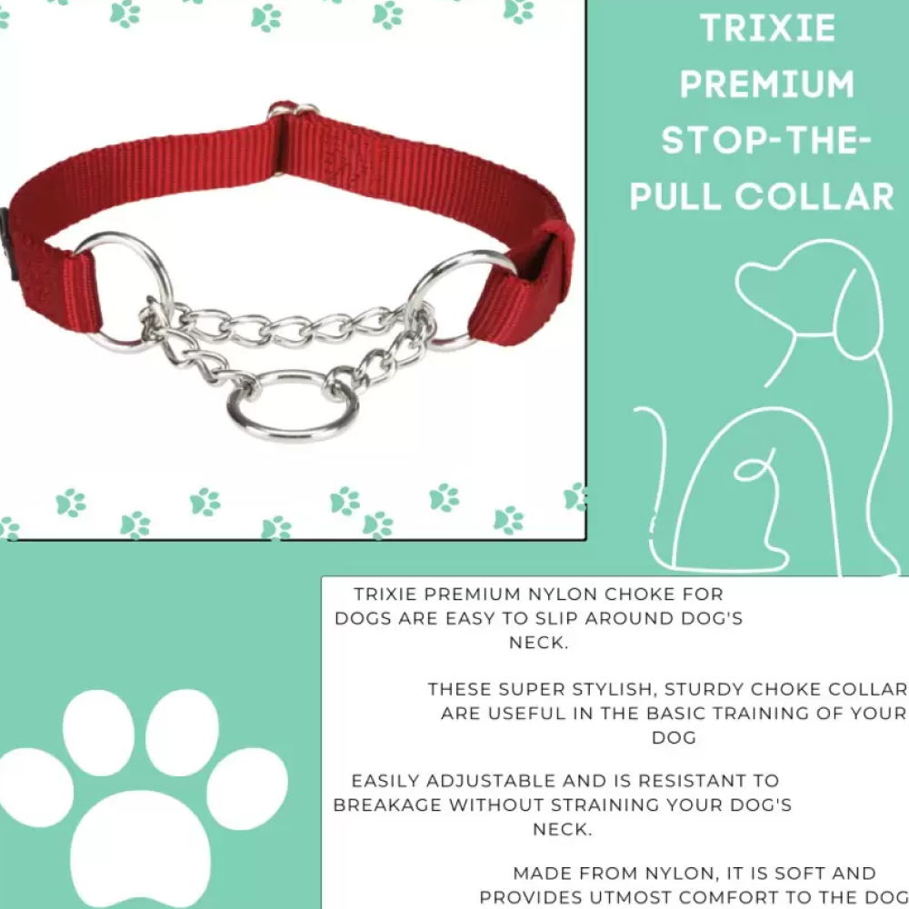 Trixie Premium Choke Collar for Dogs (Cherry Red)