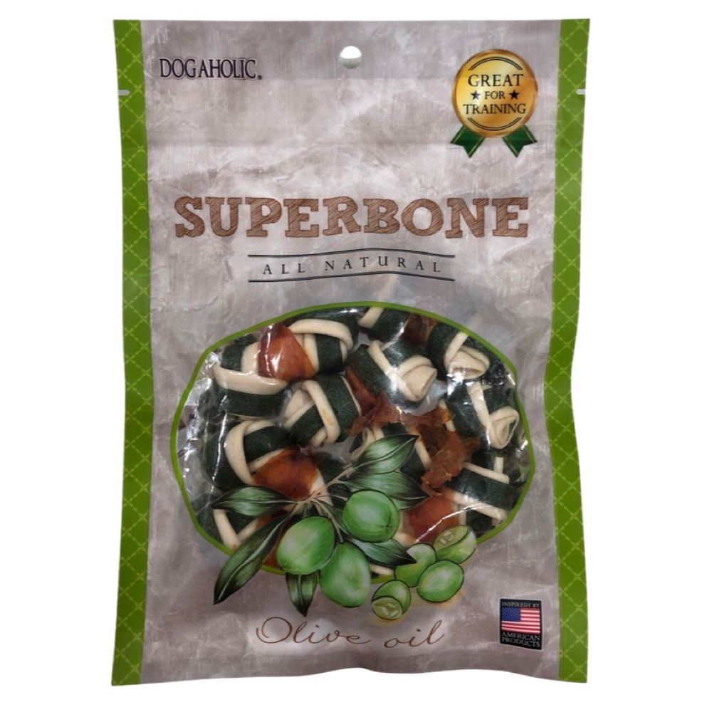 Superbone Chicken Knotted Bone with Olive Oil Dog Treat