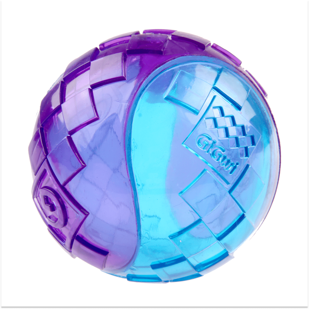 GiGwi Ball Squeaker Toy for Dogs (Blue/Purple) | For Medium Chewers