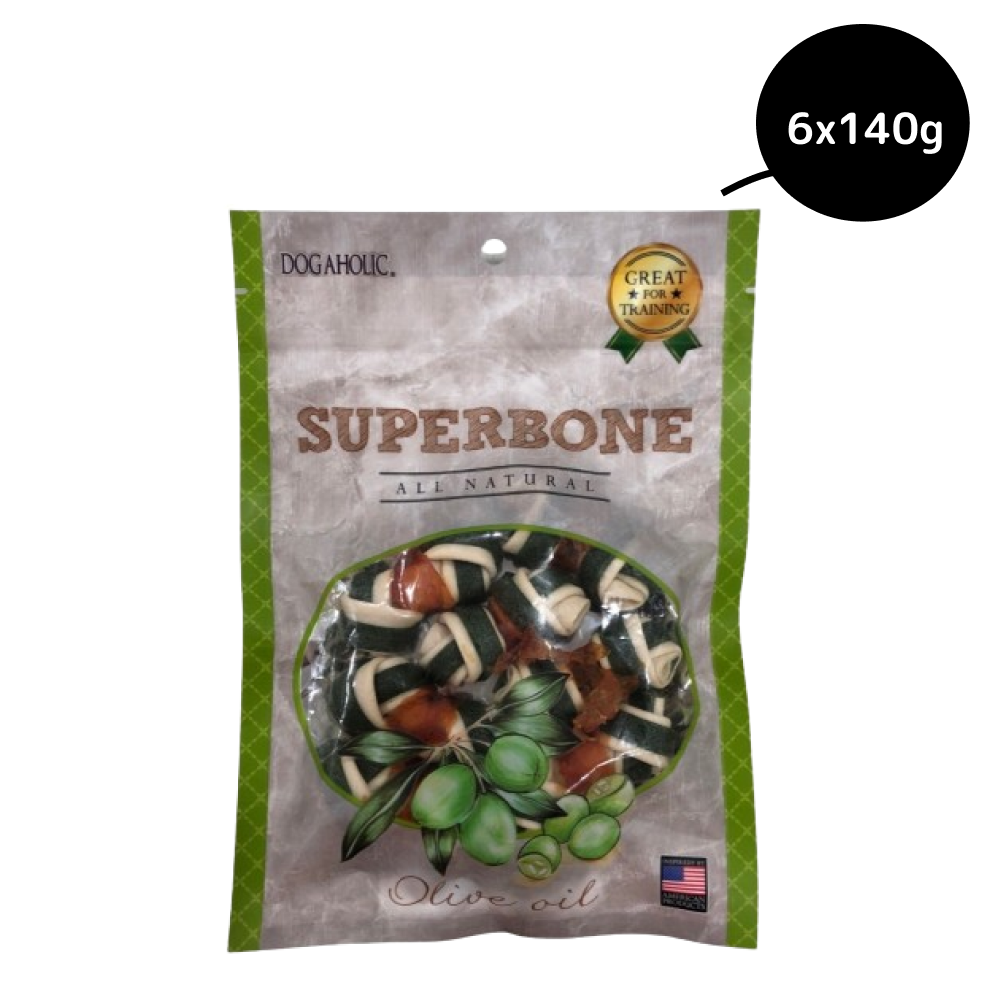 Superbone Chicken Knotted Bone with Olive Oil Dog Treat