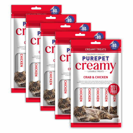 Purepet Crab and Chicken Lickable Creamy Treats for Cats