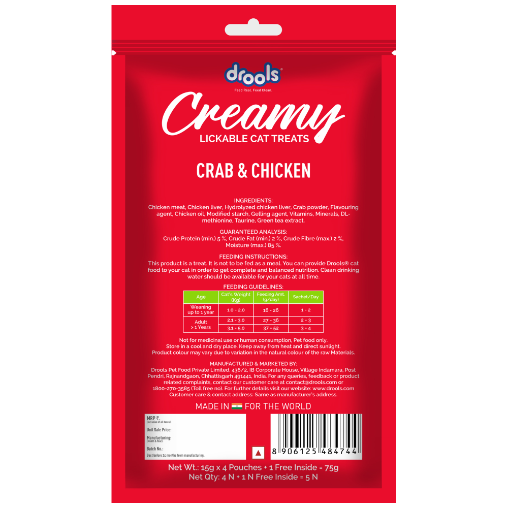 Drools Crab & Chicken Creamy Cat Treats