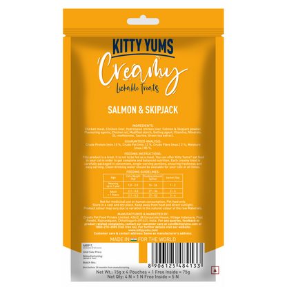 Kitty Yums Salmon & Skipjack Creamy Cat Treats